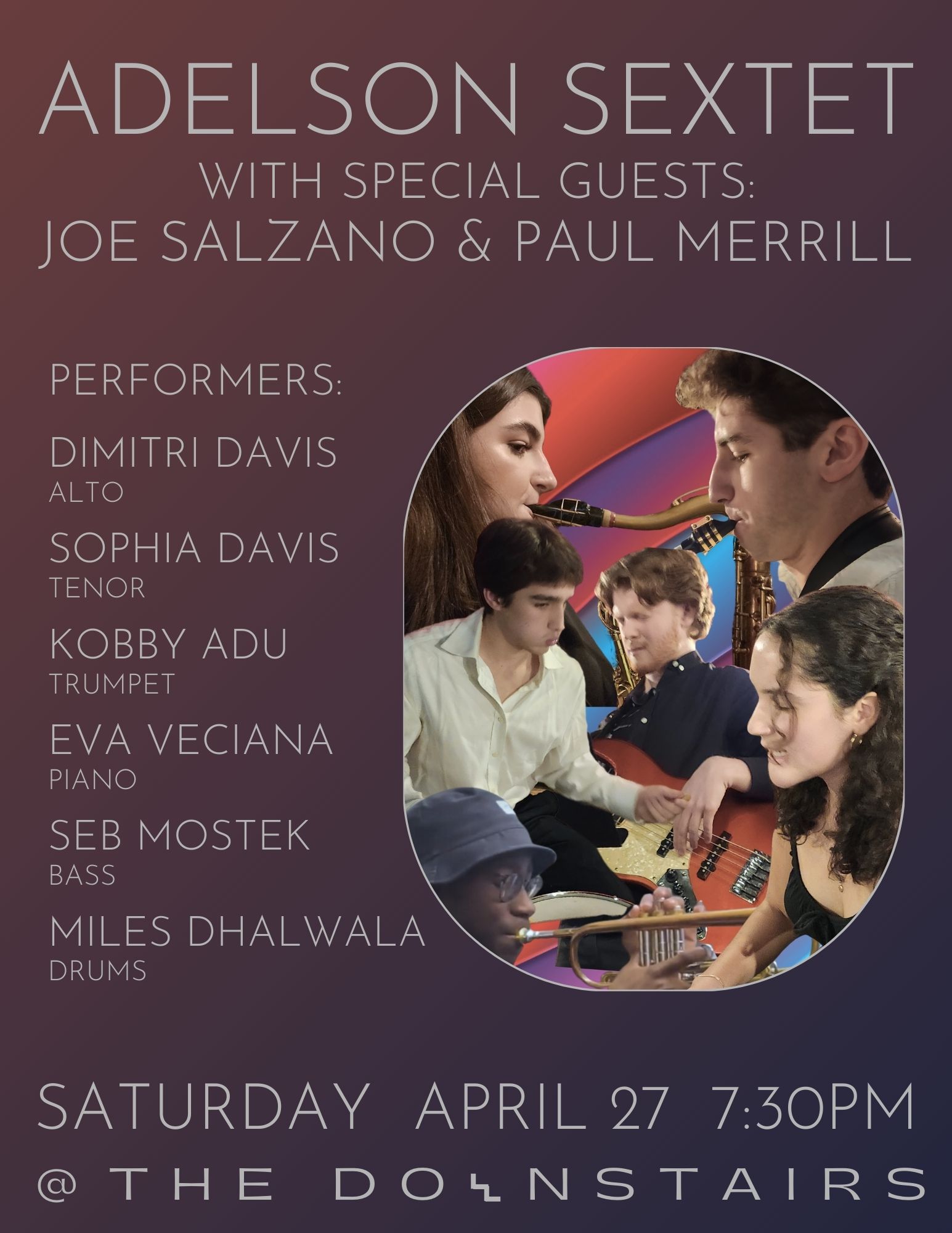 Adelson Sextet w/ Special Guests Joe Salzano and Paul Merrill