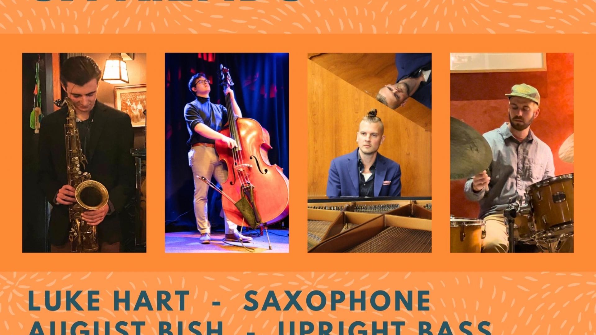 Owen Erickson & Friends Luke Hart (Saxaphone) August Bish (upright bass) Zack Knewstub (piano) Owen Erickson (drums) Monday, May 19th 7pm $10 Support the downstairs! Become a member or donate to the Programming Fund! thedownstairsithaca.com/membership The Downstairs is located below The Watershed at 121 West Martin Luther King Jr Street in Ithaca NY 
